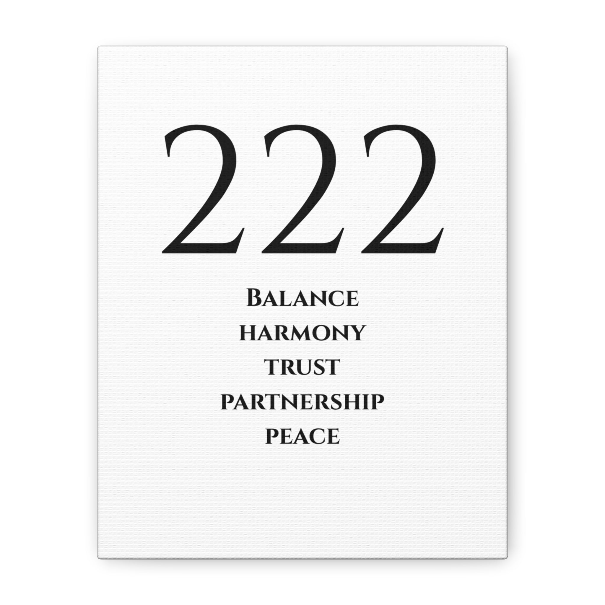 222 Matte Stretched Canvas