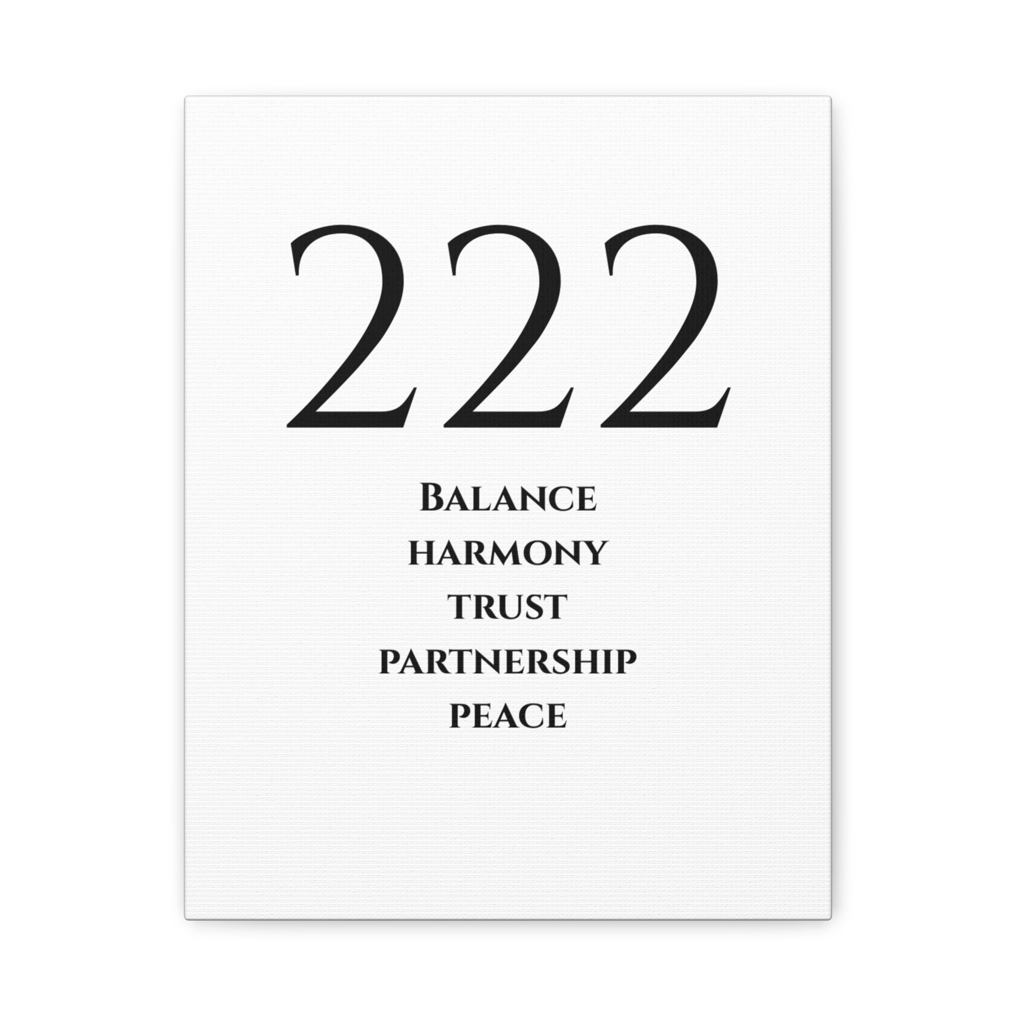 222 Matte Stretched Canvas
