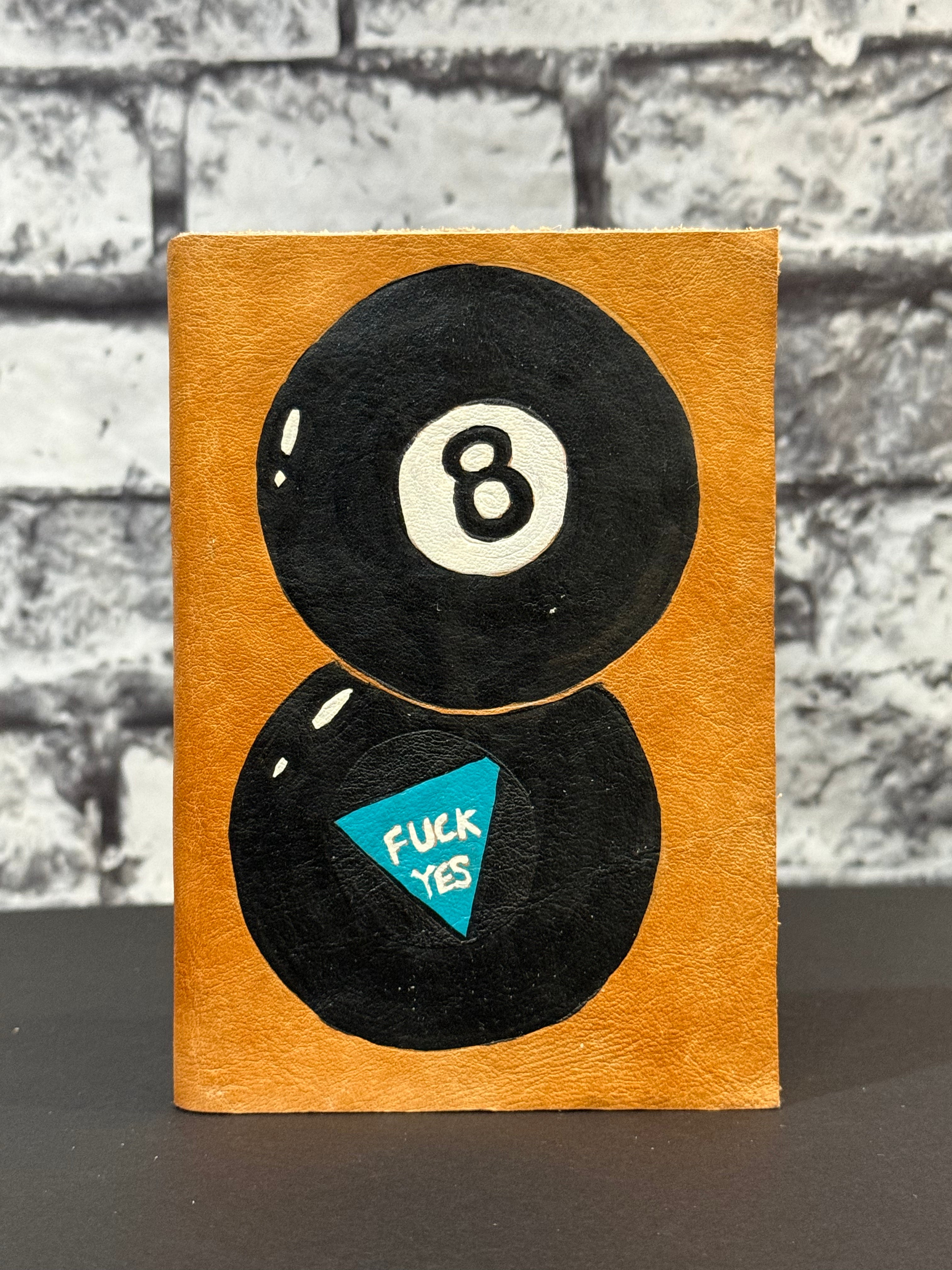 Handmade Leather Journal Magic 8 Ball