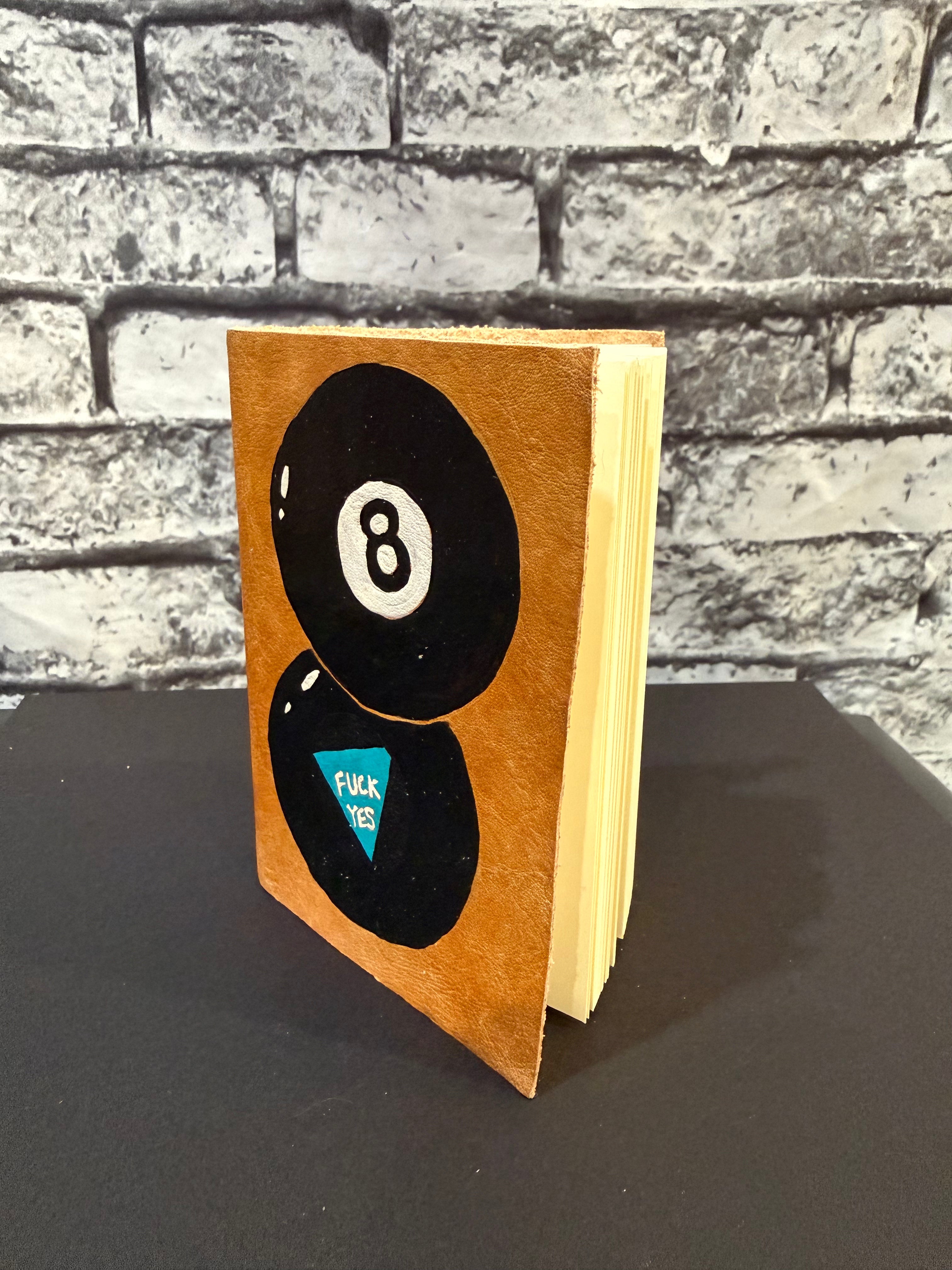 Handmade Leather Journal Magic 8 Ball