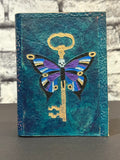 Handmade Leather Journal Butterfly Skeleton Key