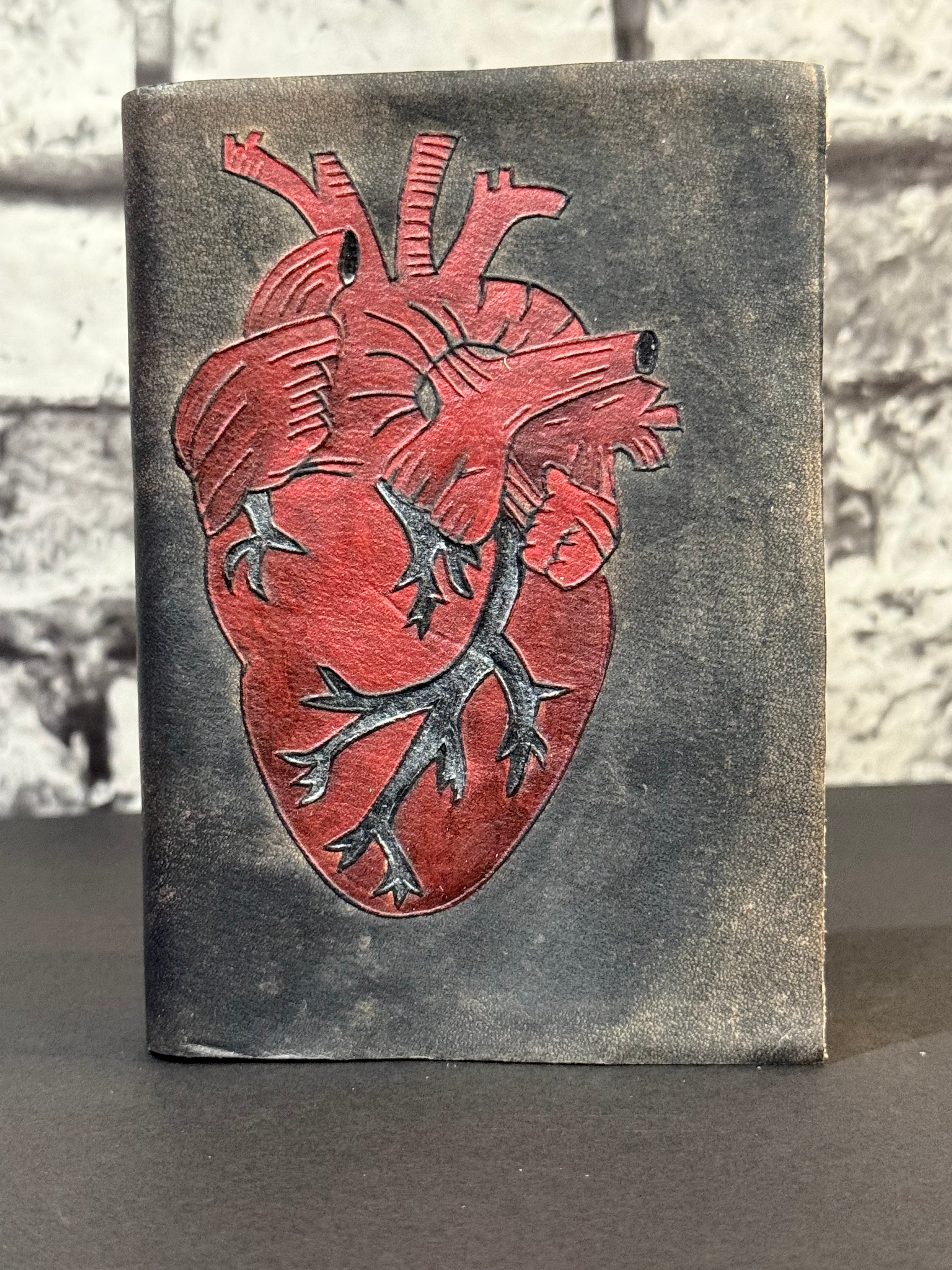 Handmade Leather Journal Anatomical Heart